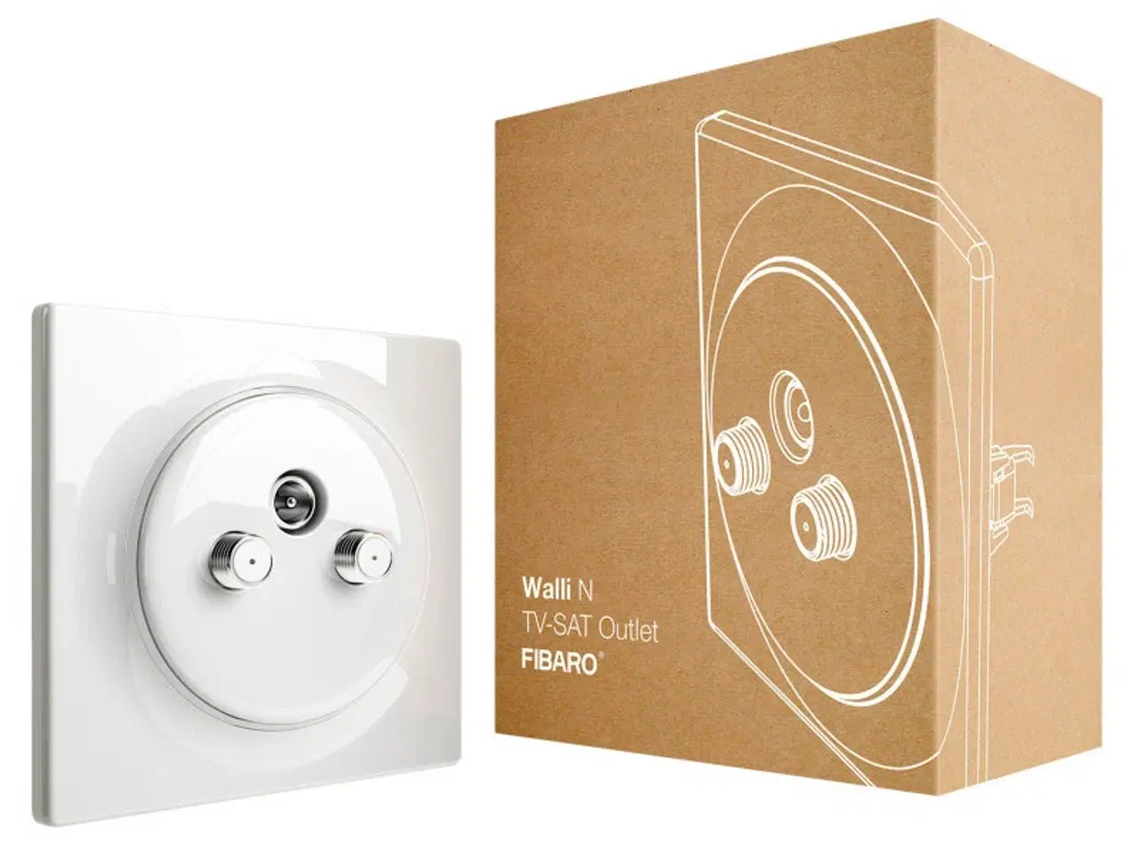 Billede 1 - Fibaro Walli N TV-SAT Radio Vægudtag (FGWTFEU-021