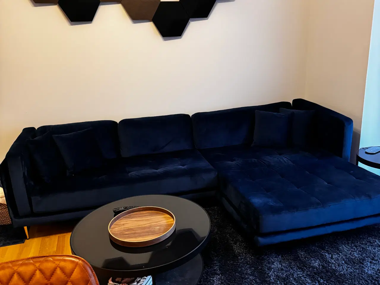 Billede 2 - Sofa i blå velour 