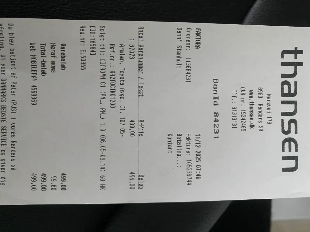 Billede 2 - Armlæn til c1, augo, Peugeot