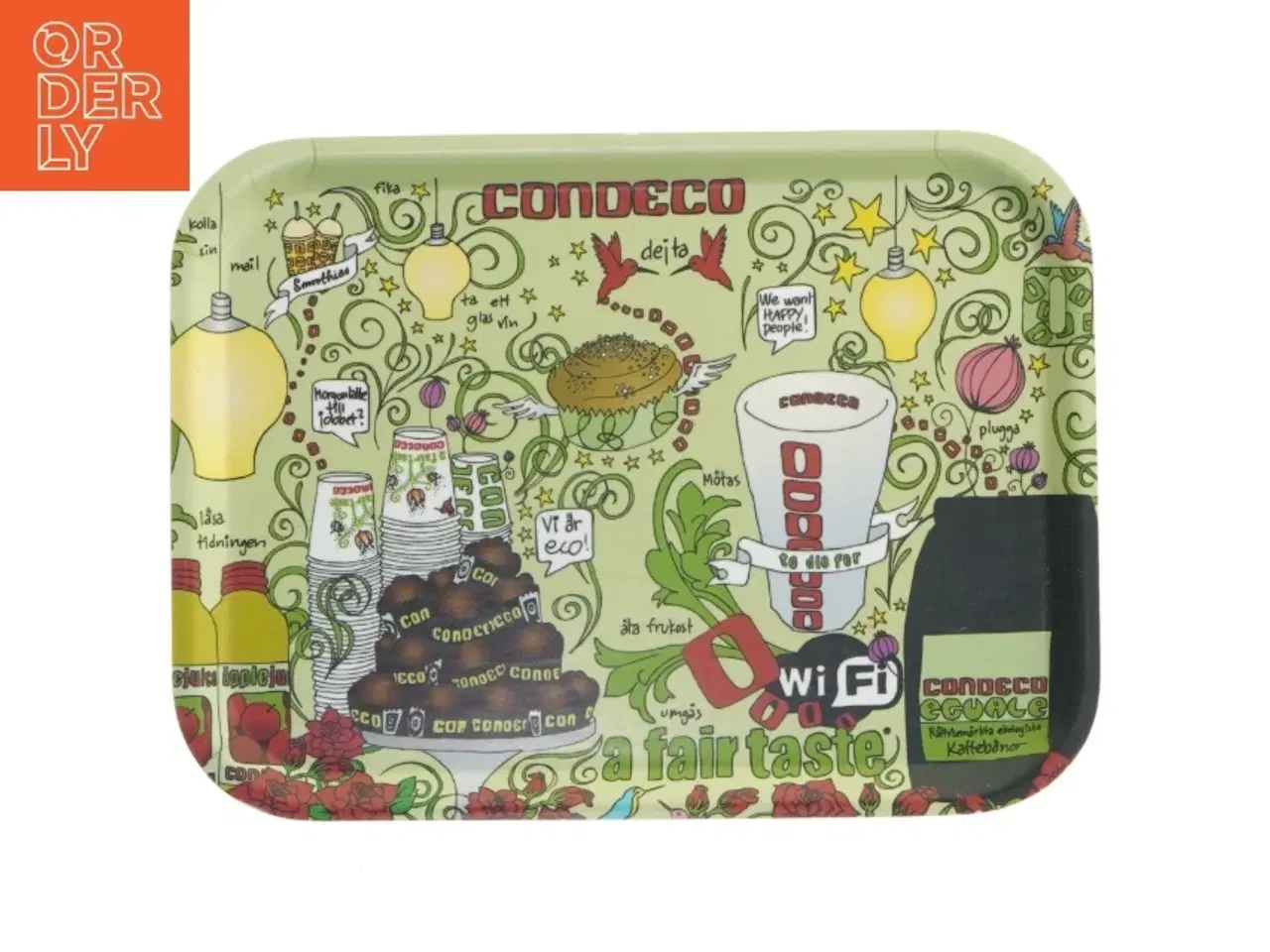 Billede 1 - Serveringsbakke med retro design (str. 27x20 cm)