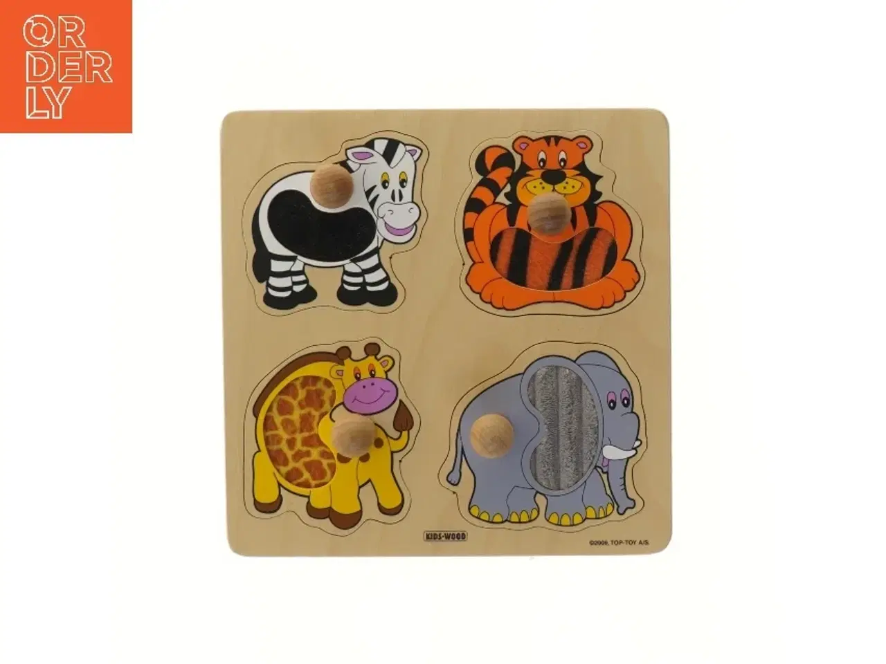 Billede 1 - Træ-puslespil med dyrefigurer fra Kids-Wood (str. 21x21 cm)