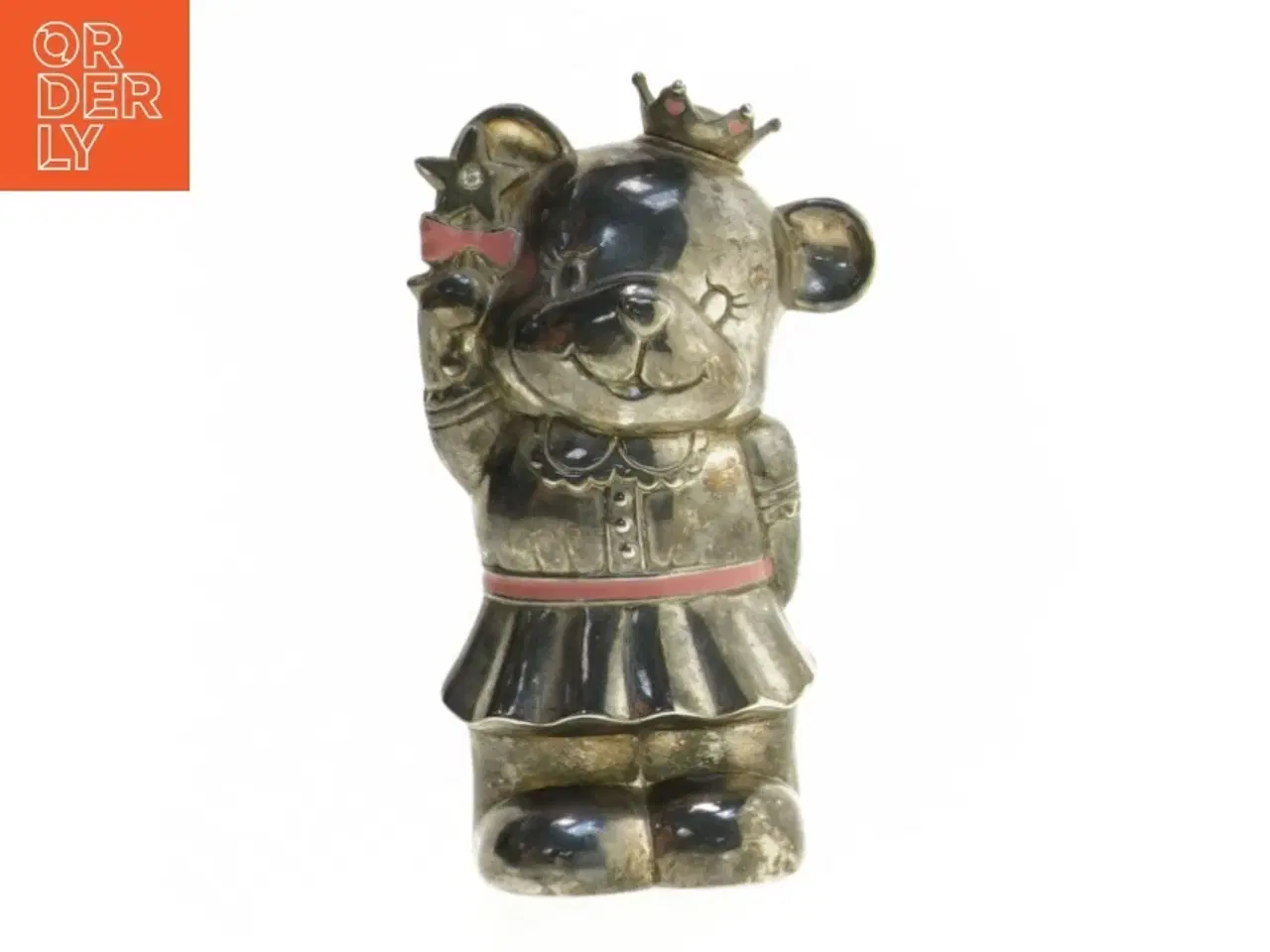 Billede 1 - Vintage sparegris, bjørn med krone (str. 14,5 cm)