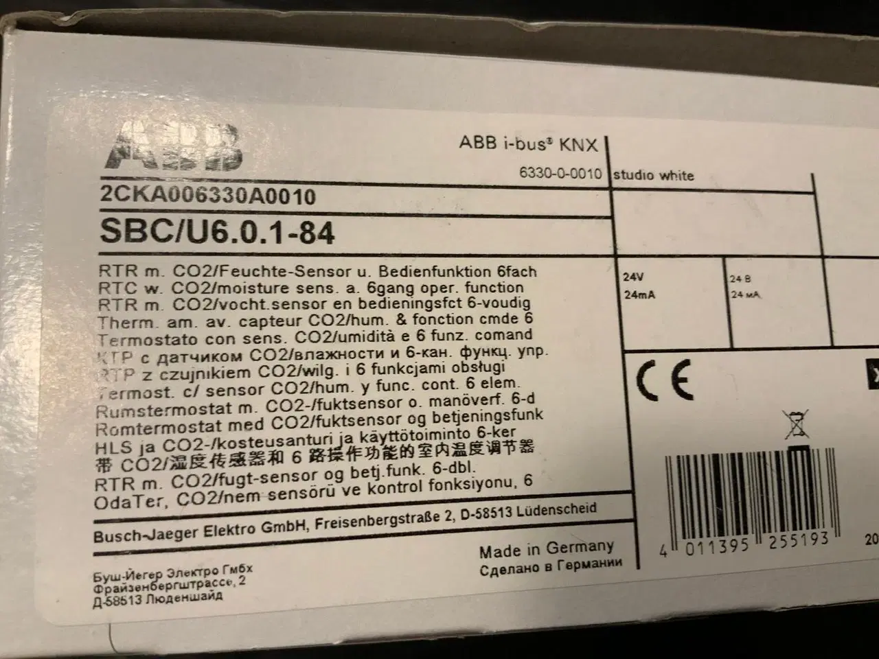 Billede 1 - KNX 6 kanals tryk med temperatur og CO2 - ABB