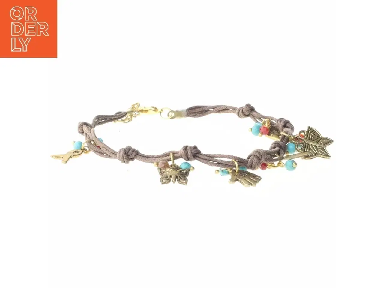 Billede 2 - Armbånd med vedhæng og små perler (str. 30 cm)