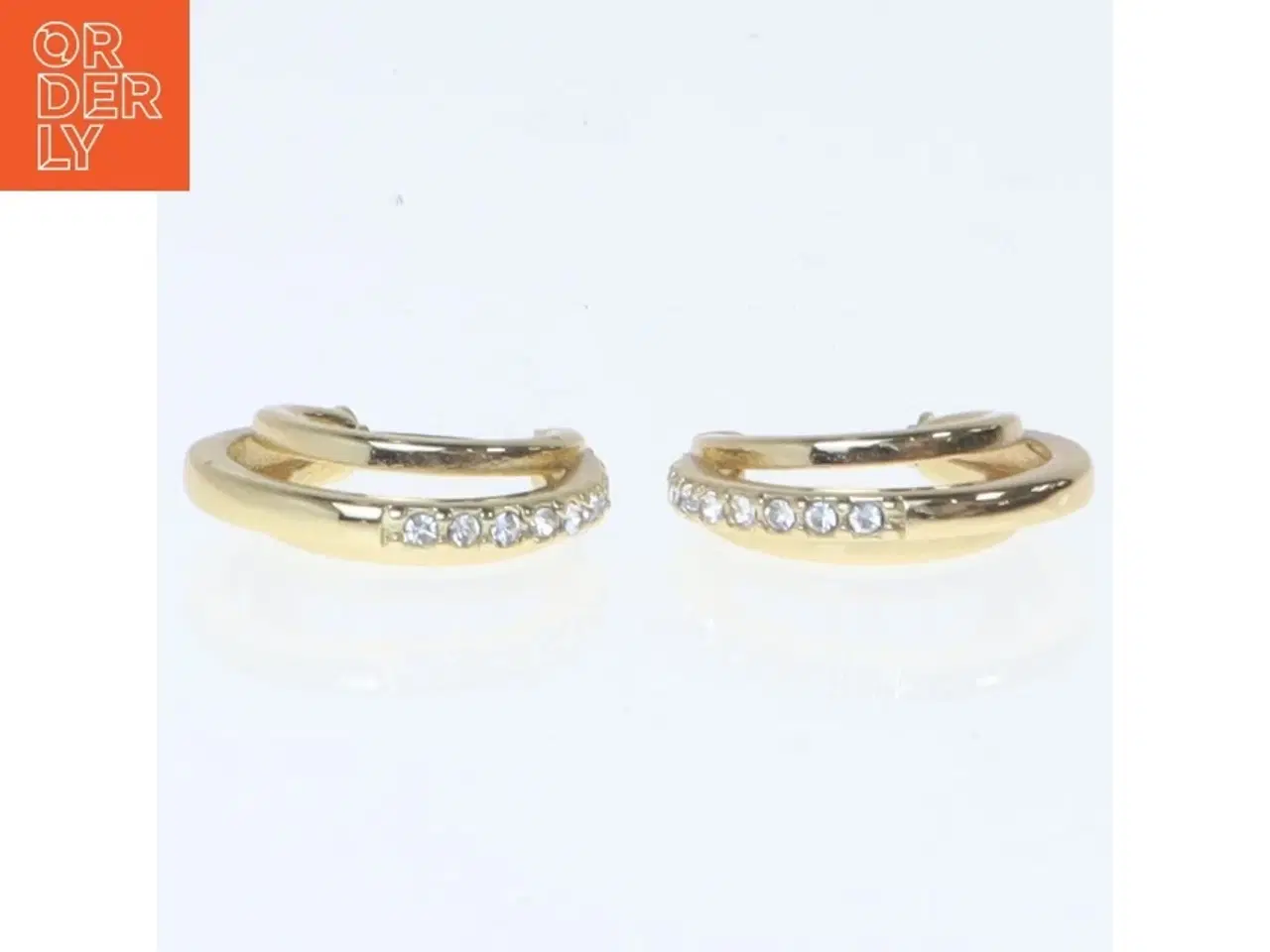 Billede 3 - Guld øreringe med sten (str. Ø 2 cm)