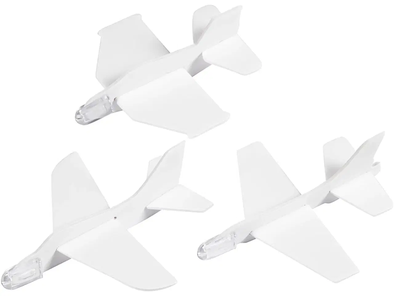 Billede 1 - Flyvemaskiner, L: 11,5-12,5 cm, B: 11-12 cm, hvid, 3stk./ 1 pk.
