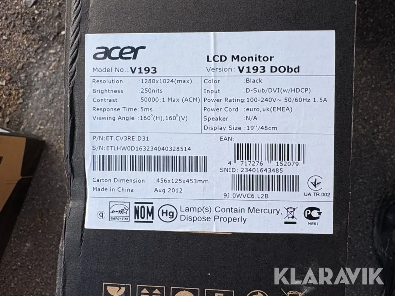 Billede 4 - LCD monitor Acer V193 5 styk