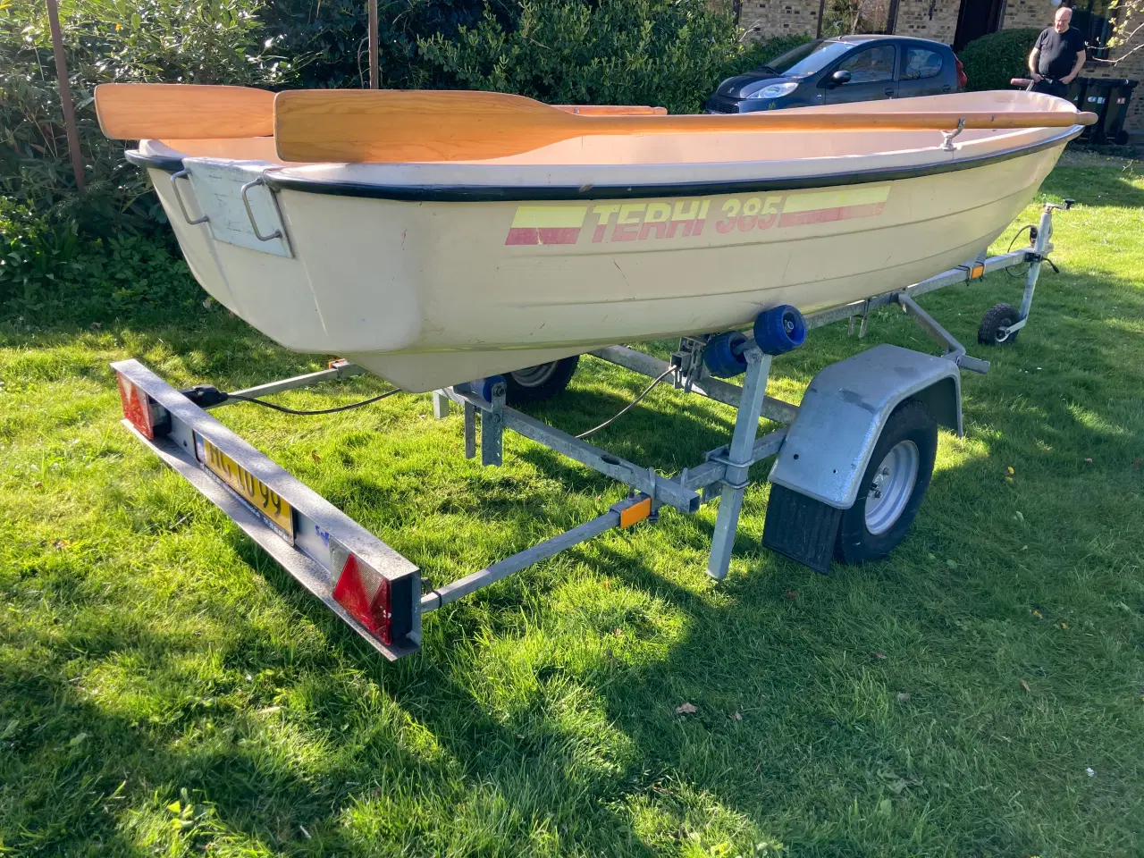 Billede 2 - Theri 385 jolle med ophalervogn og påhængsmotor