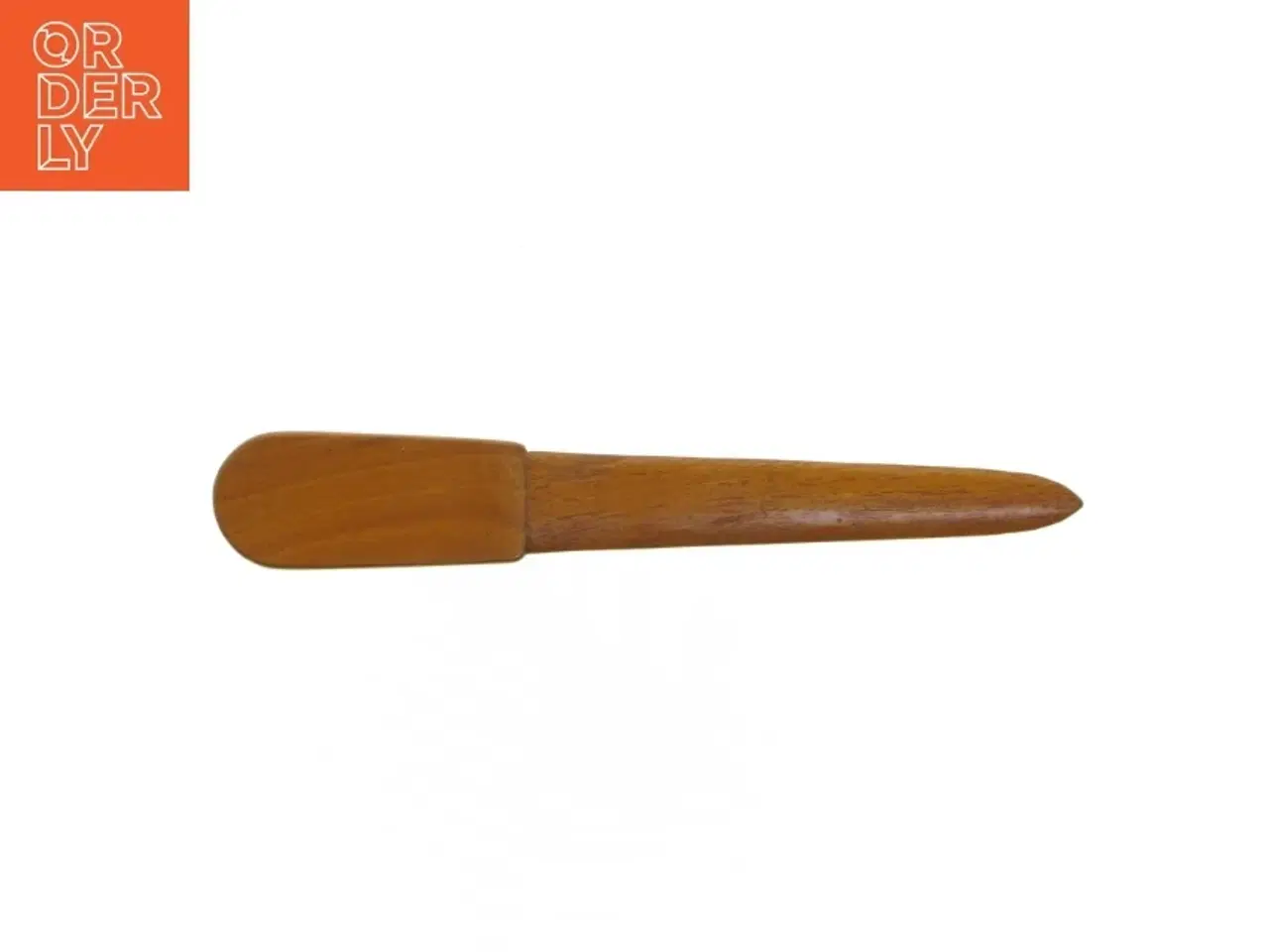 Billede 2 - Intarsia Brevkniv i træ Motiv af huse (str. 22,5 x 3,5 cm)