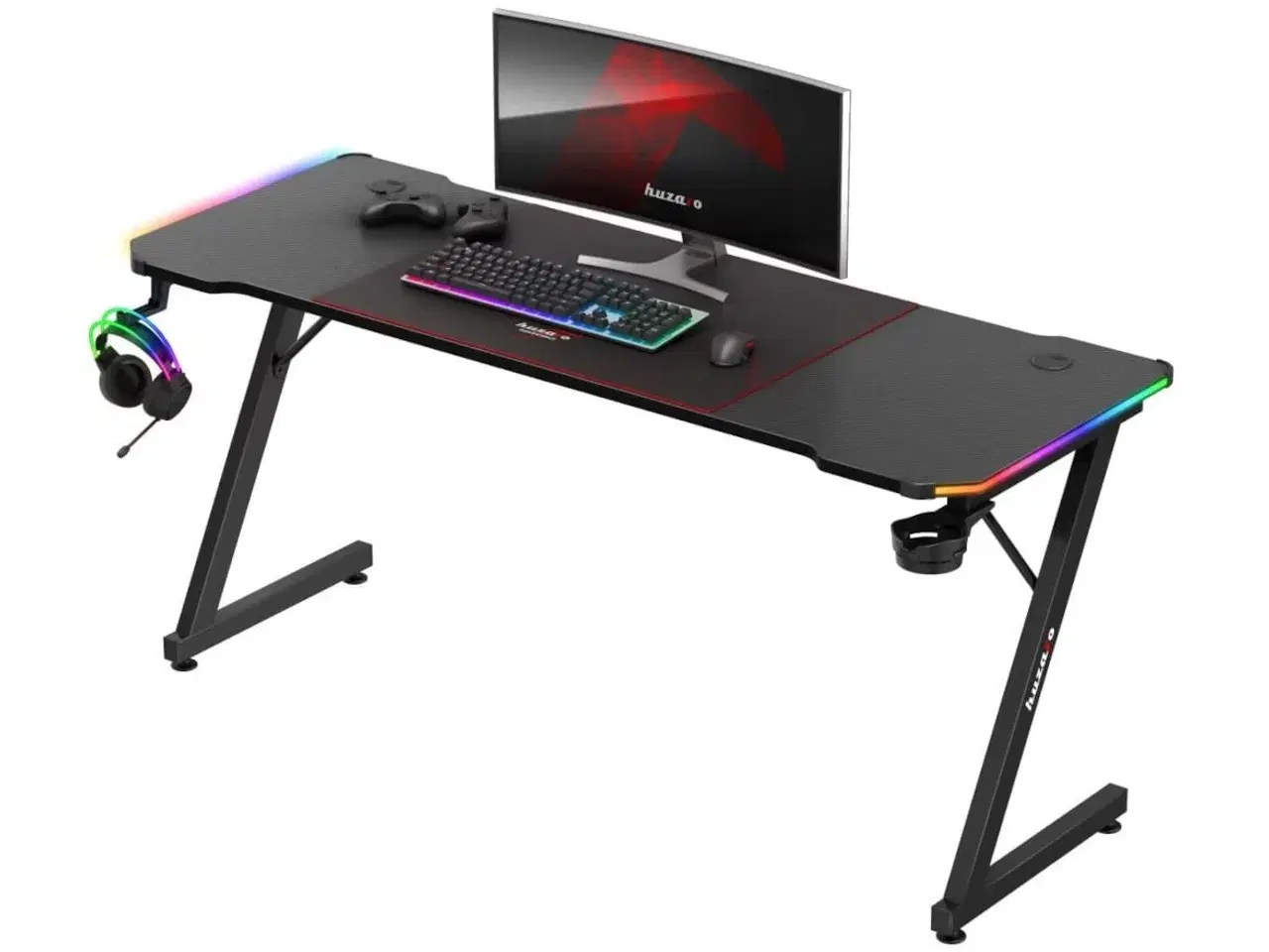 Billede 2 - Gaming bord Huzaro Hero 4.8 RGB – sort, 160×60 cm