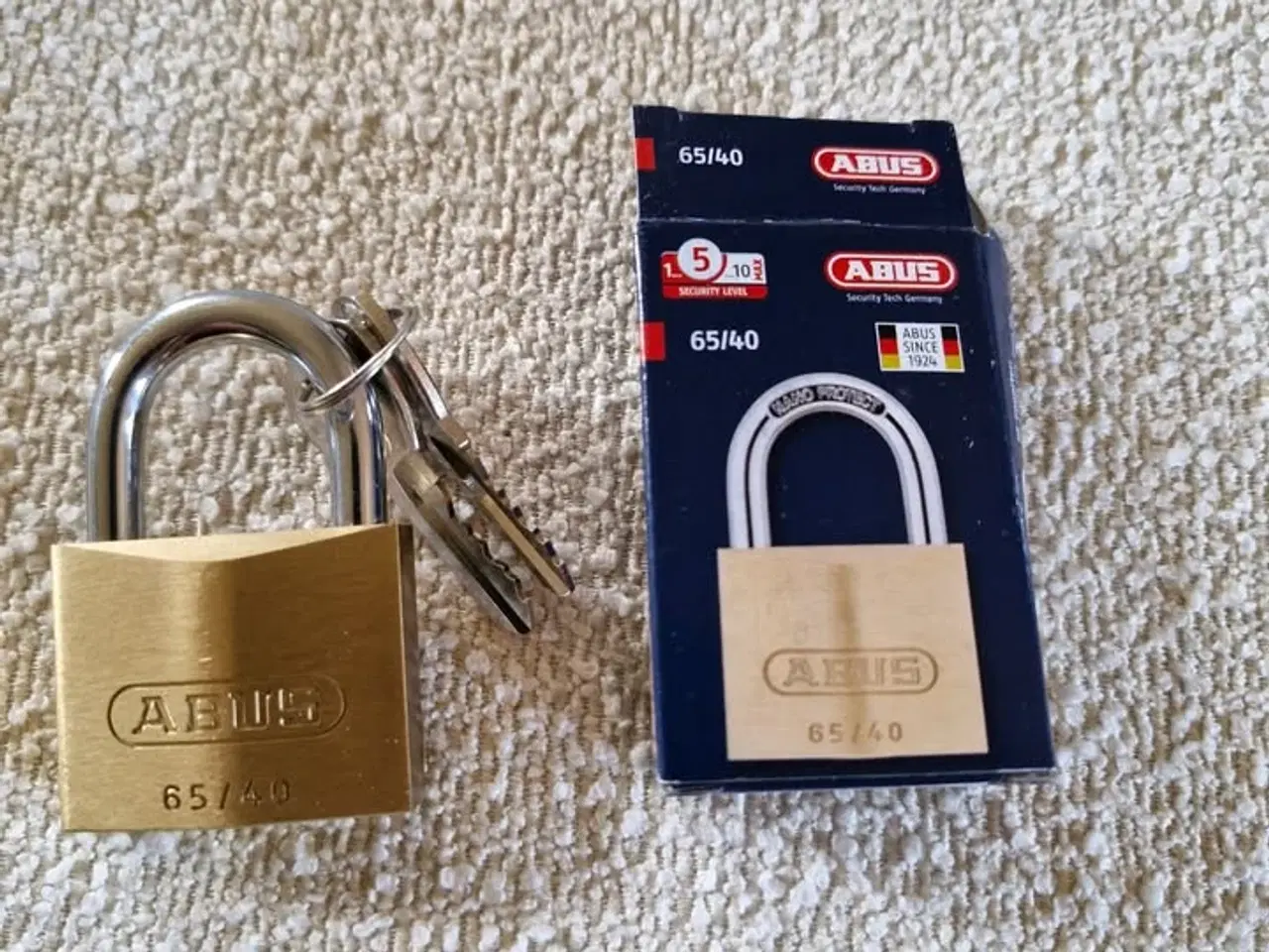 Billede 1 - Abus hængelås 65/40 Nøgle 403.  