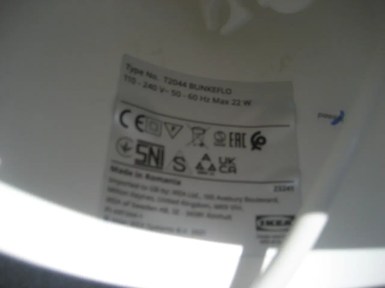 Billede 3 - Hvid IKEA loftlampe sælges