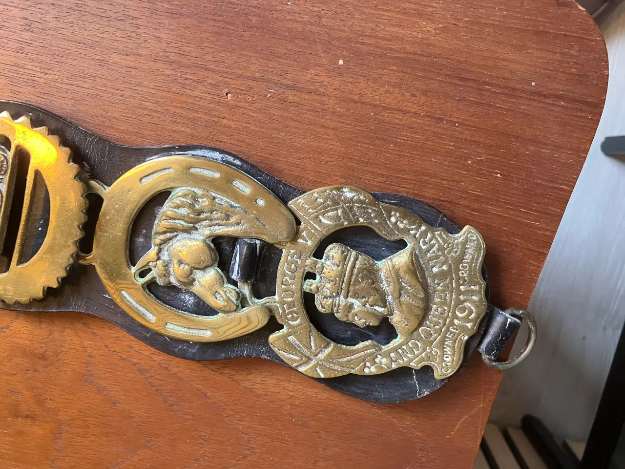 Billede 3 - Antikke hestespænder på læderrem