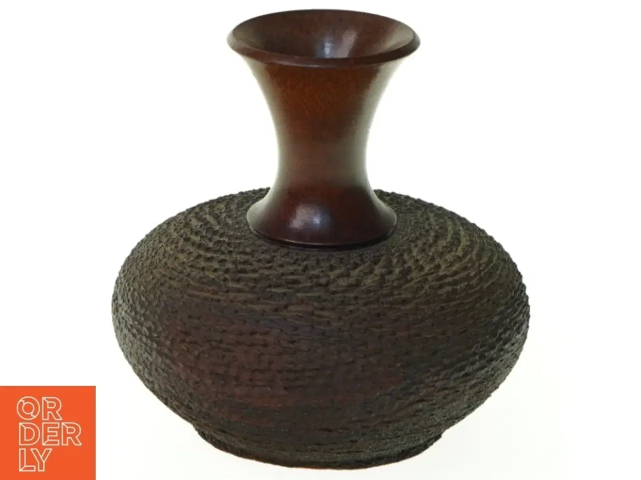 Billede 1 - Vintage Hånddrejet Blackboy Træ Vase fra Piers O&#39;Shea, Albany Australien (str. 10 x 11 cm)