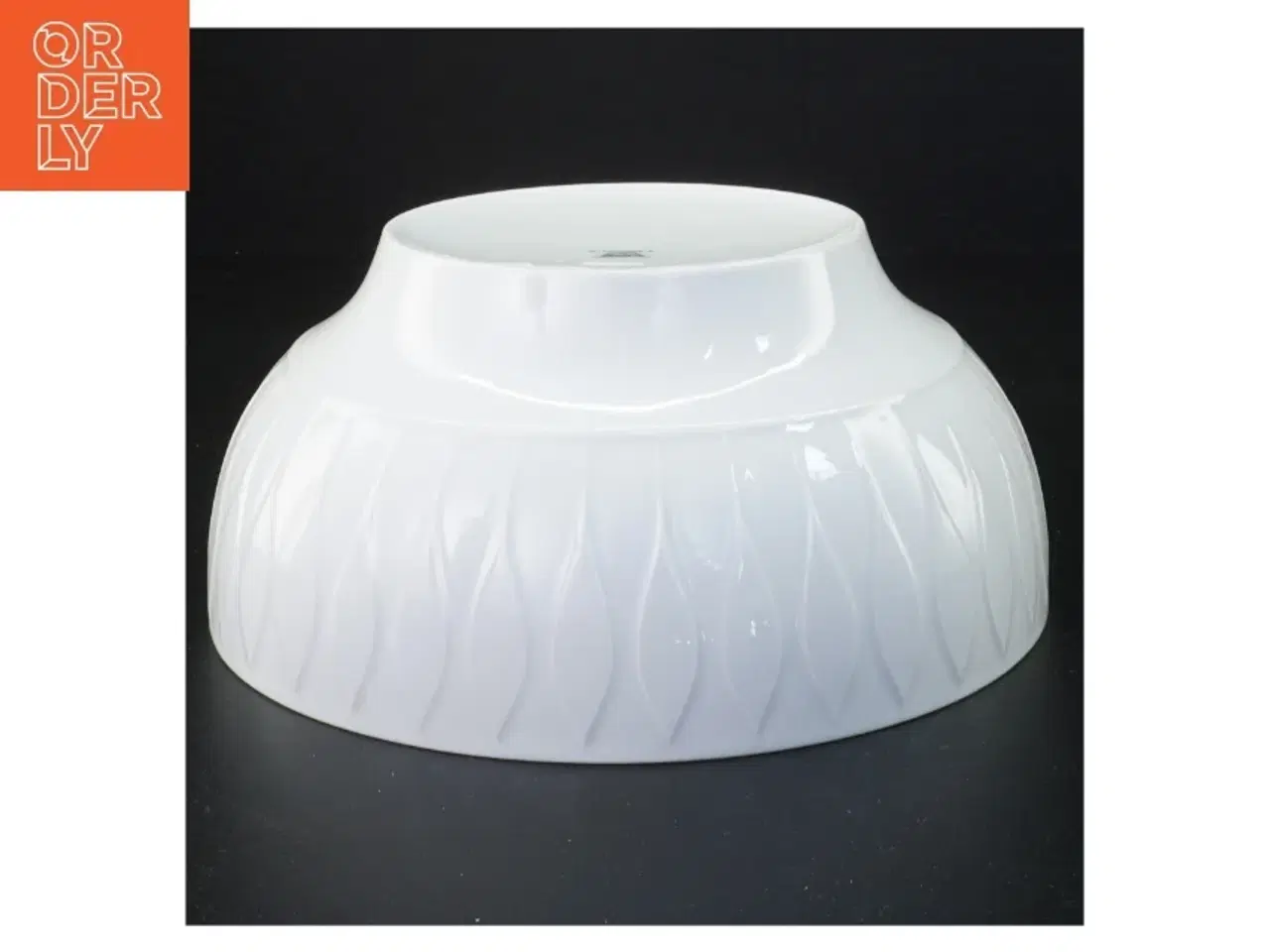 Billede 3 - Tysk Hvid Porcelæn skål med Lancet Relief mønster(str. 20,5 x 9,5 cm)