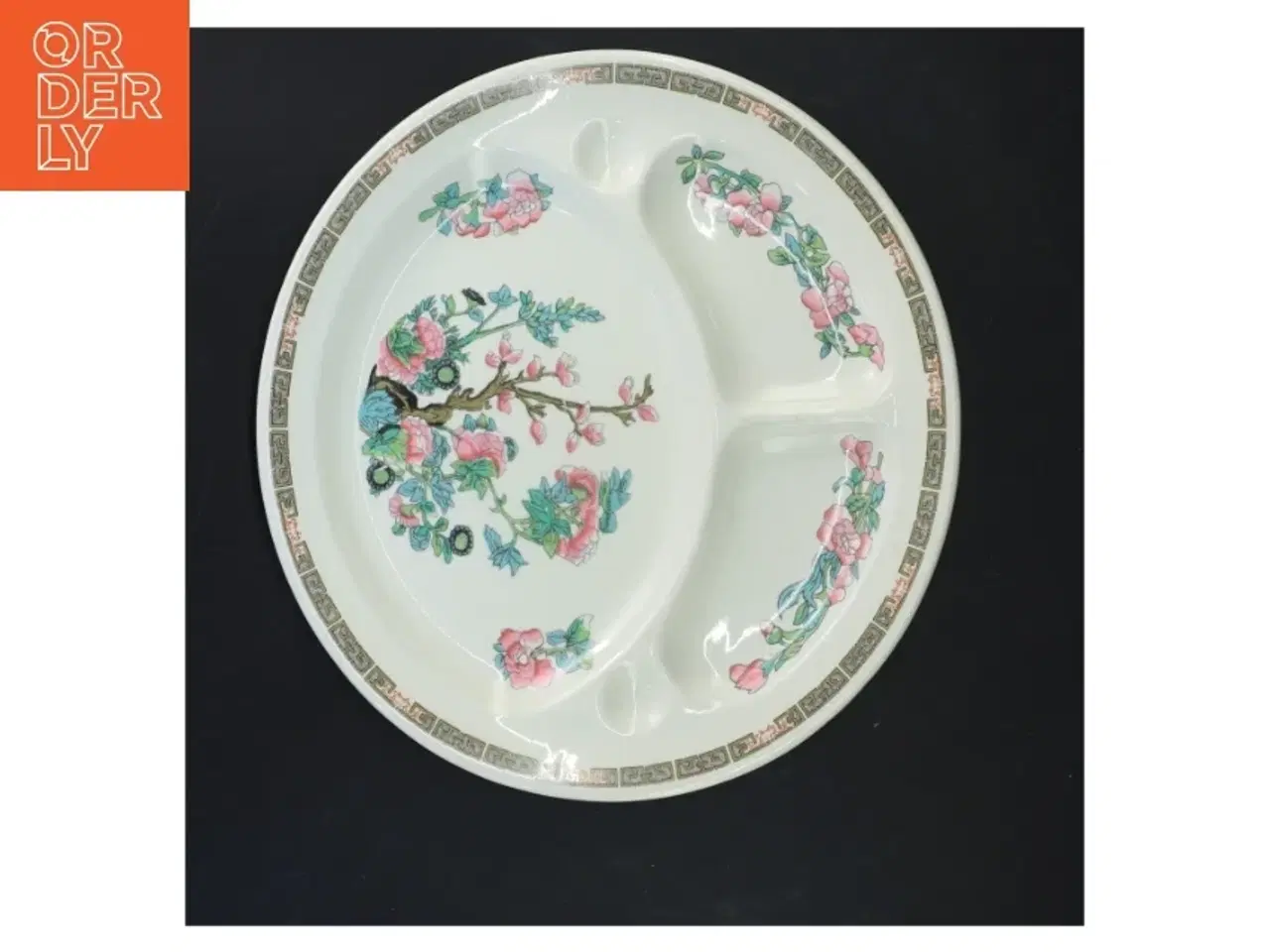 Billede 3 - Dekorativt fad i jernporcelæn (str. Ø  26 cm)