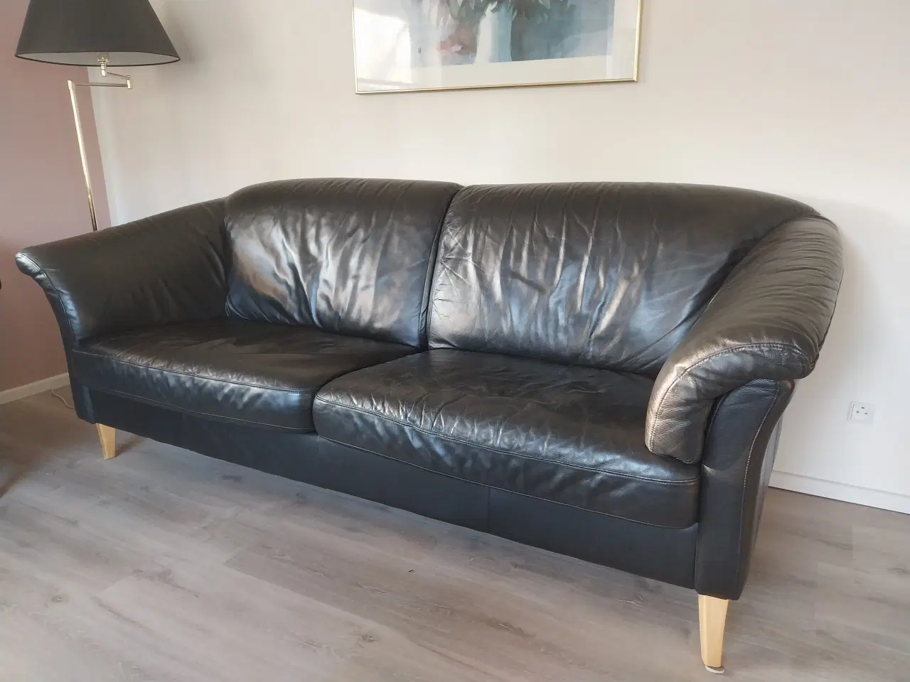 Billede 1 - Sofaer i sort læder