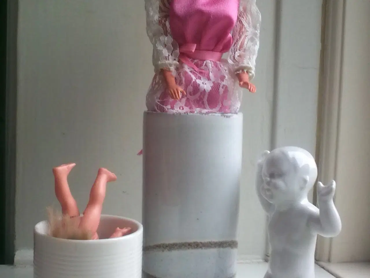 Billede 1 - Germany fat lave keramik vase BARBIe cylinder