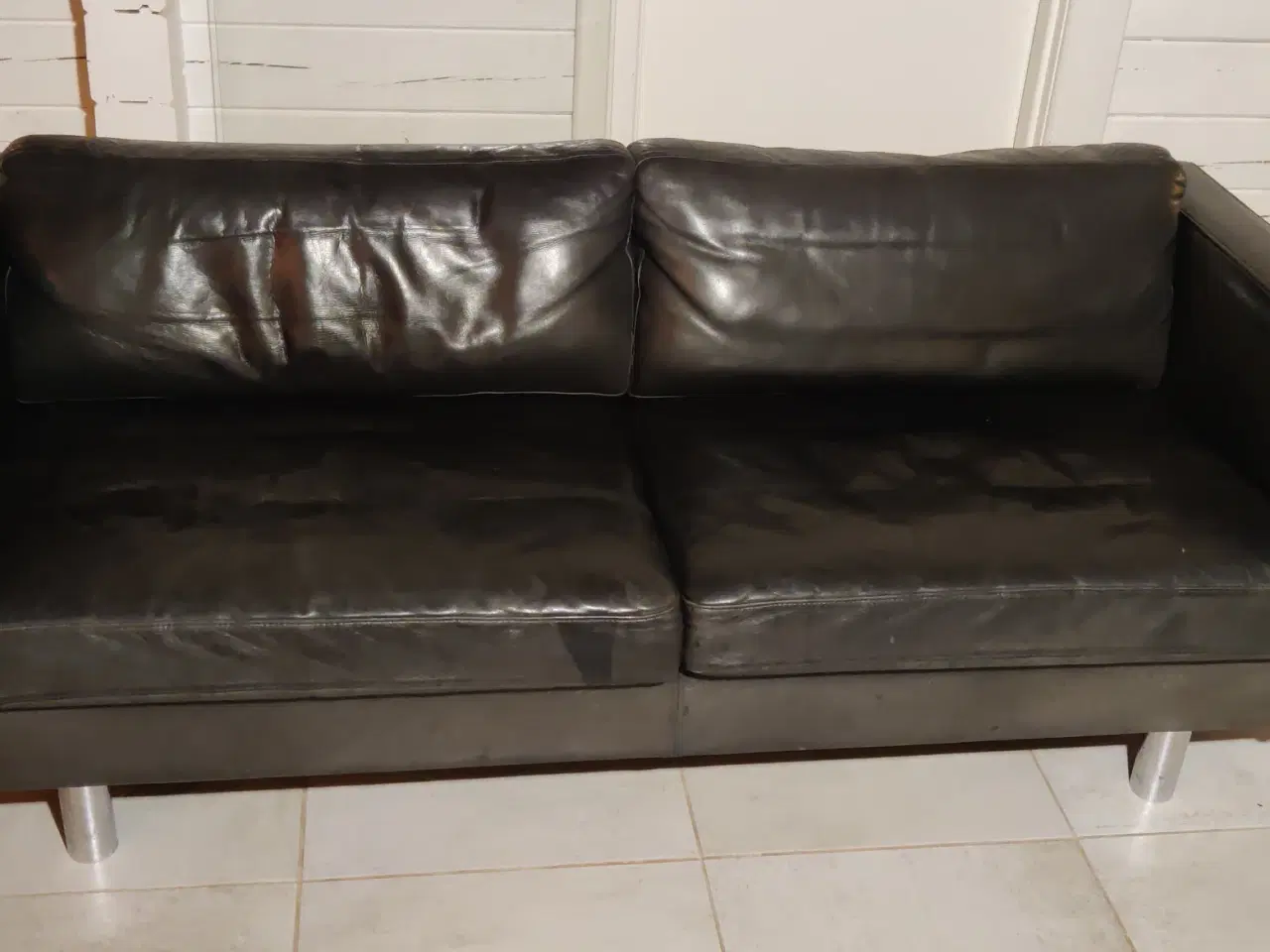 Billede 2 - Sofa sort læder 