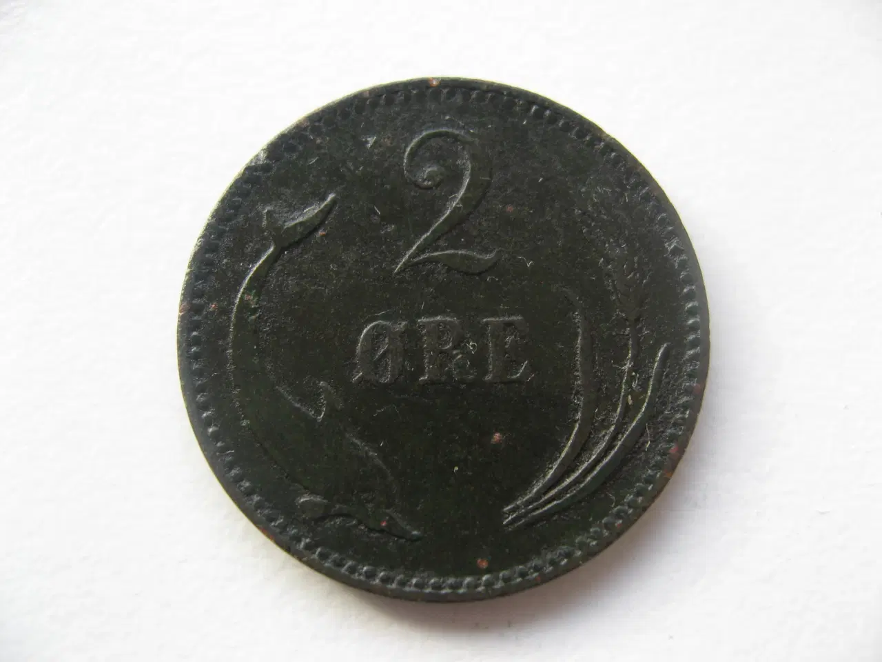 Billede 2 - Flot/Pæn delfin 2 øre 1892, en af de gode