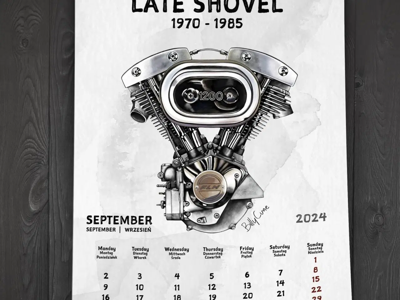 Billede 2 - 2024 kalender med Harley-Davidson