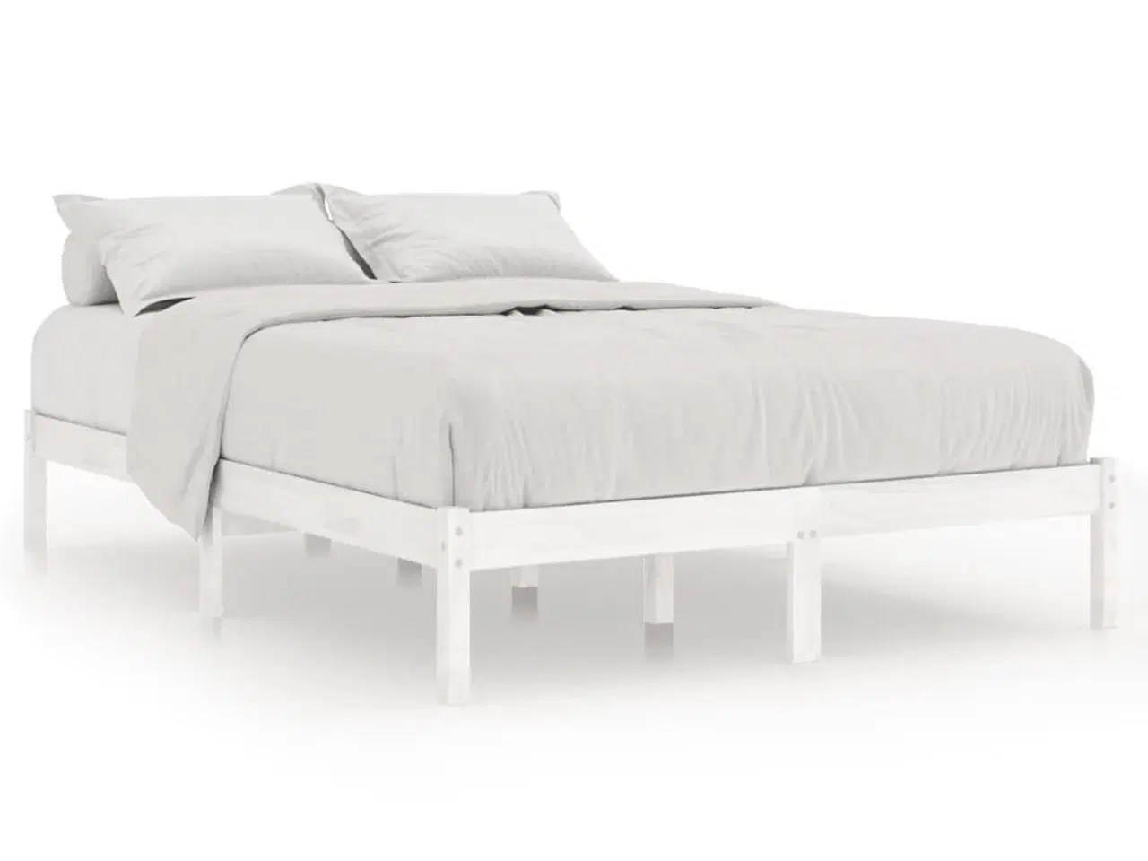 Billede 2 - Sengestel 160x200 cm massivt fyrretræ hvid
