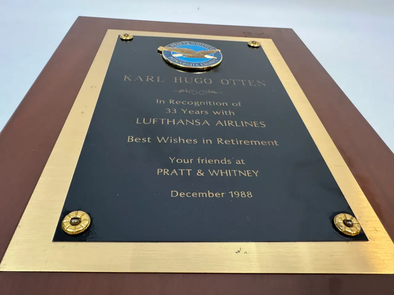 Billede 3 - Lufthansa Airlines hæders plankette