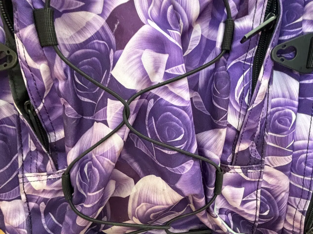 Billede 12 - Jeva skoletaske / rygsæk stof lilla mønster