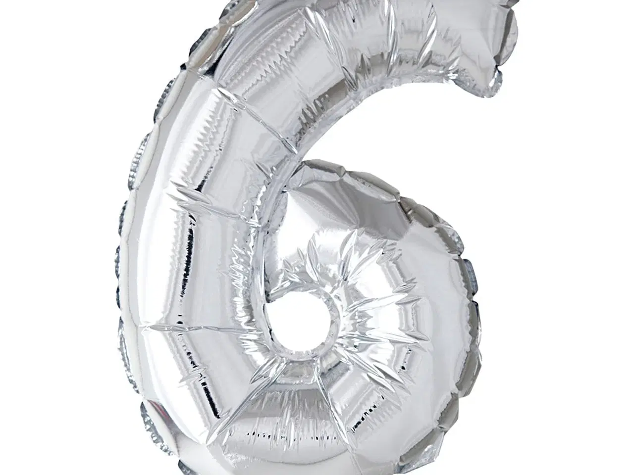 Billede 1 - Folieballon, 6, H: 41 cm, sølv, 1 stk.