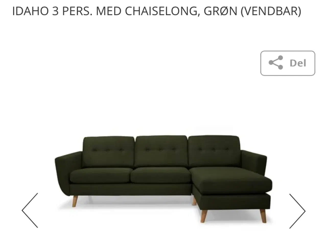 Billede 5 - Grøn sofa med chaiselong