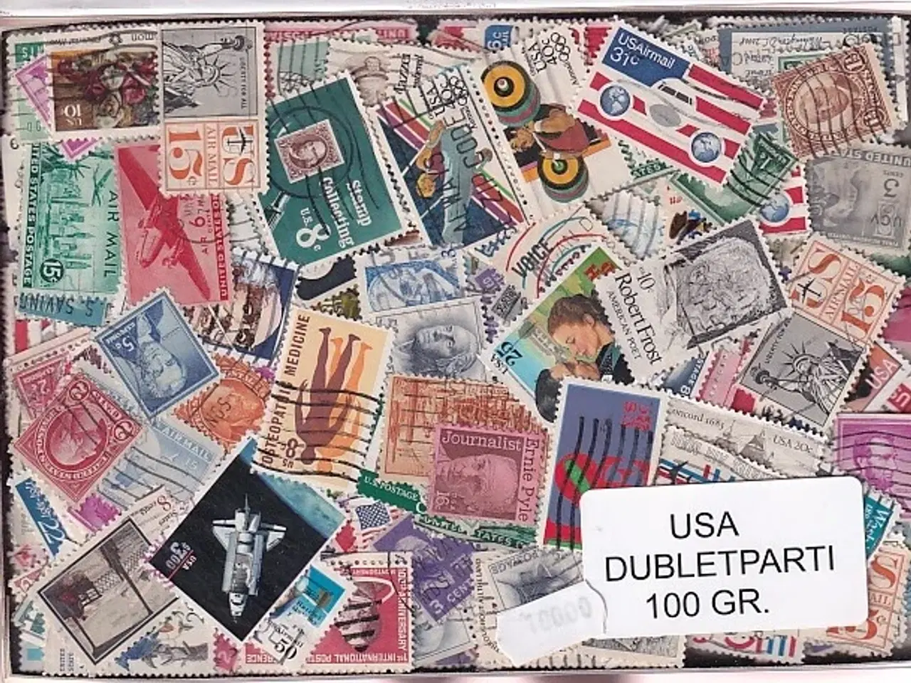 Billede 1 - U.S.A. Dubletparti 100 gram afvaskede frimærker.