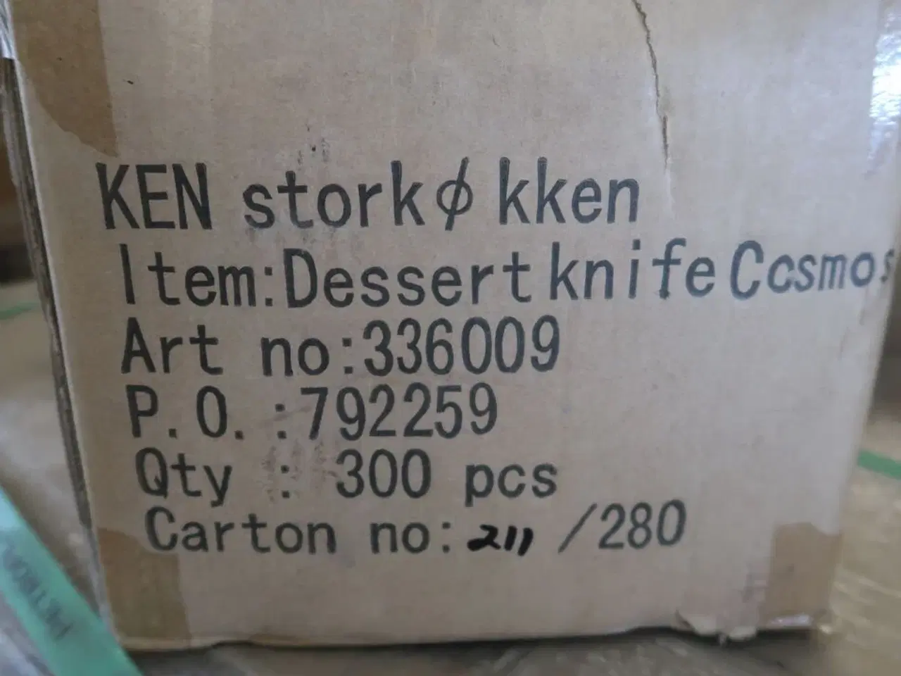 Billede 4 - 3 kasser (300 pr. stk.) Dessert/frokost kniv  L205 mm  COSMOS 336009