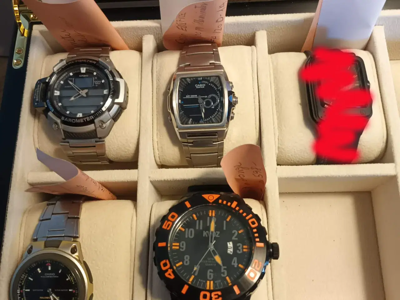 Billede 1 - Ur-samling - 3 stk. Casio og 1 stk. Kaoz i kasse.