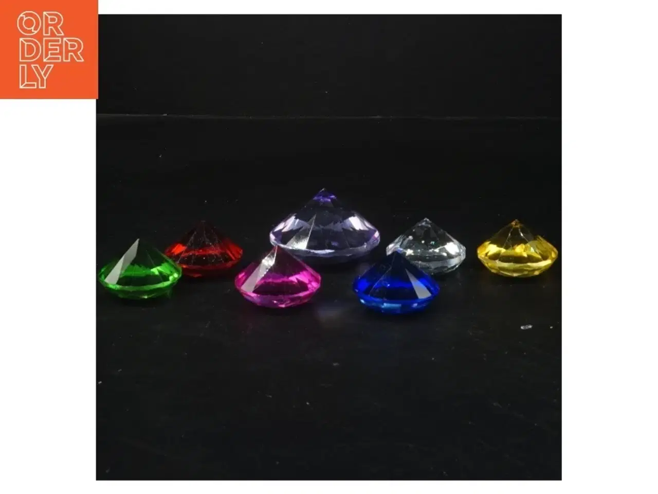 Billede 2 - Flerfarvede dekorative krystalsten (str. 6x3&4,5x2,5 cm)
