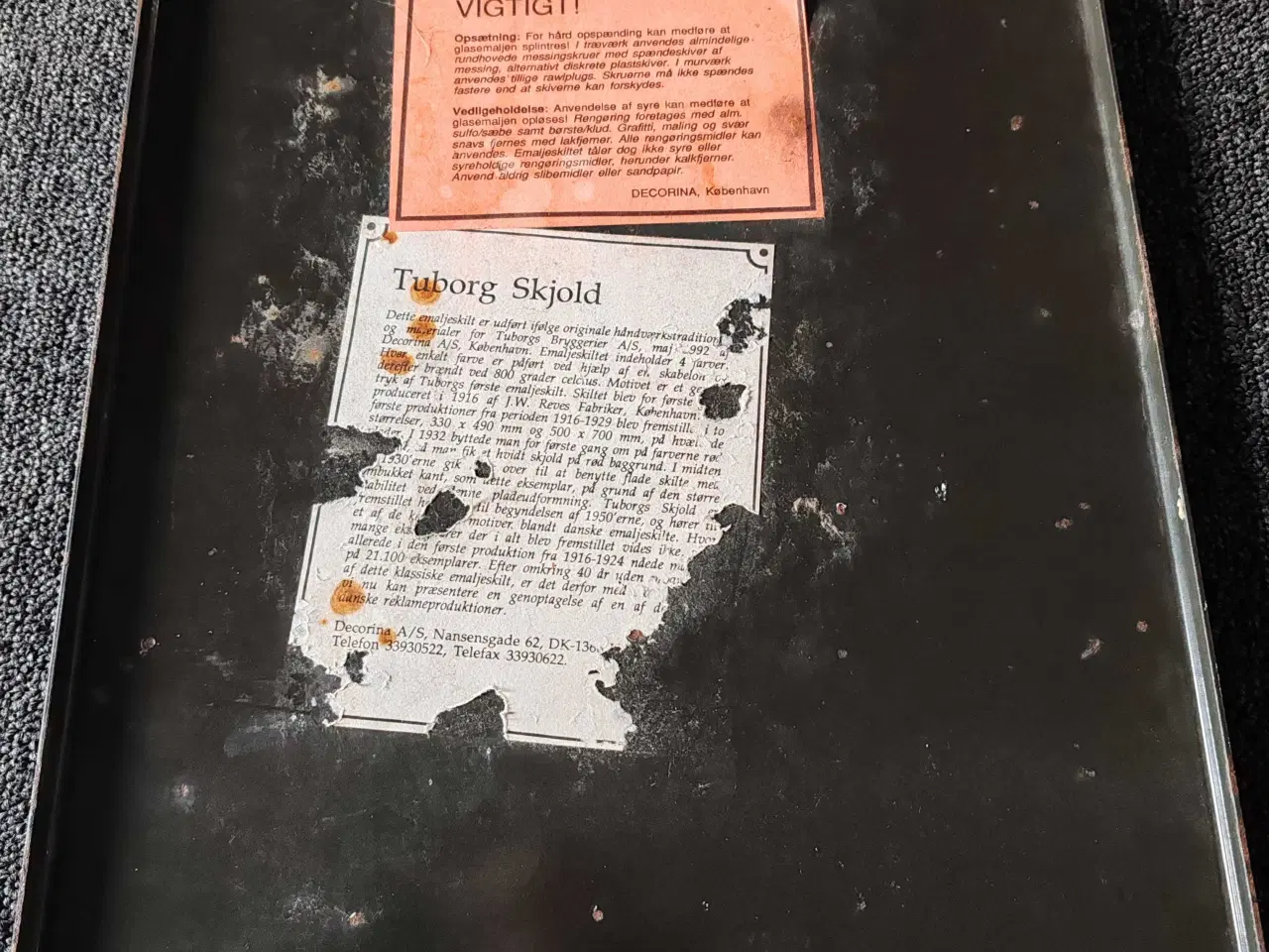 Billede 2 - Tuborg emaljeskilt 