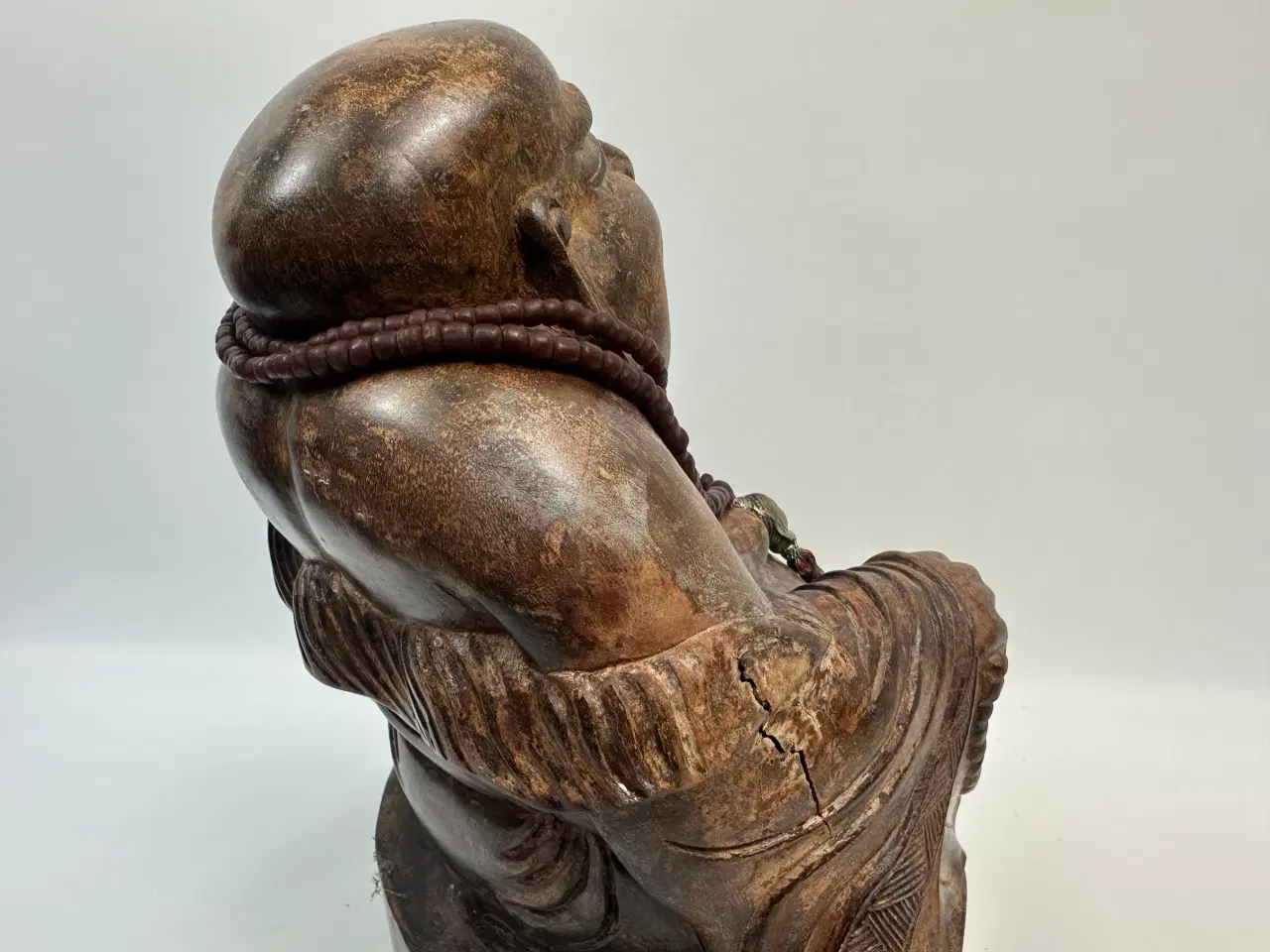 Billede 6 - Stor asiatisk Budda træfigur / træskulptur