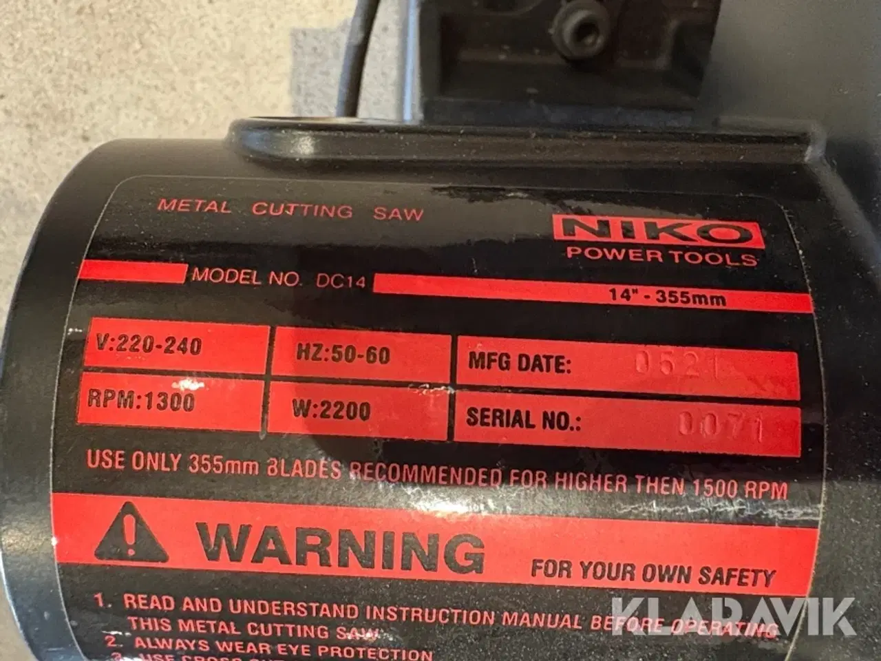 Billede 6 - Metal kapsav Niko DC14