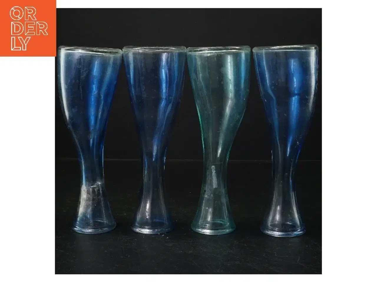 Billede 2 - Blå glasvaser (str. 20 cm)