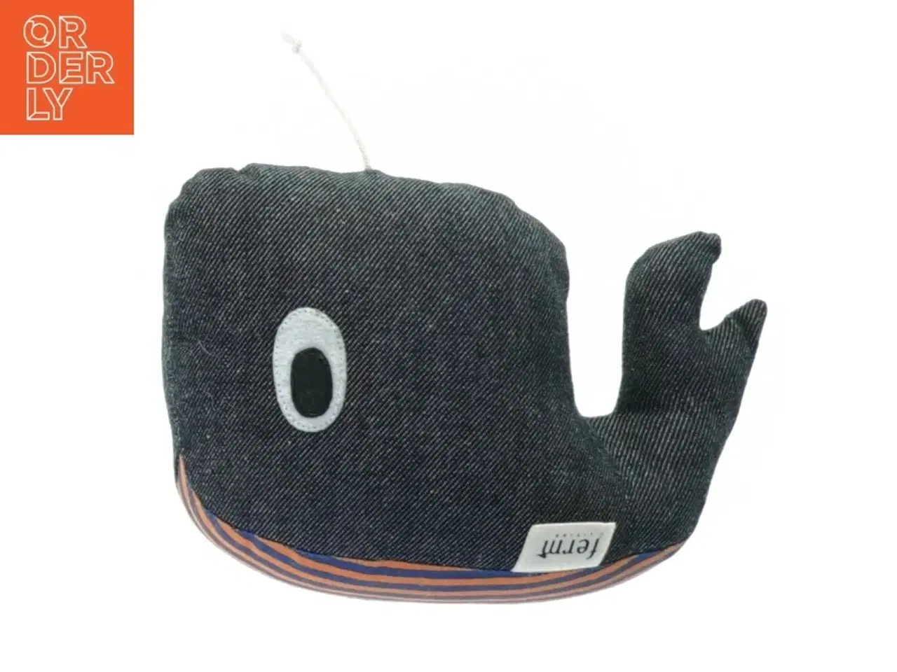 Billede 1 - Bamsepude formet som hval fra Ferm Living (str. 16 x 11 cm)