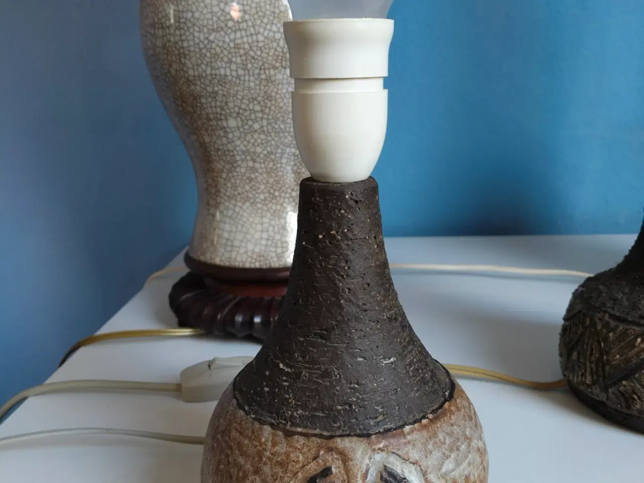 Billede 2 - 4 unikke lamper – dansk keramik, retro og rustik s