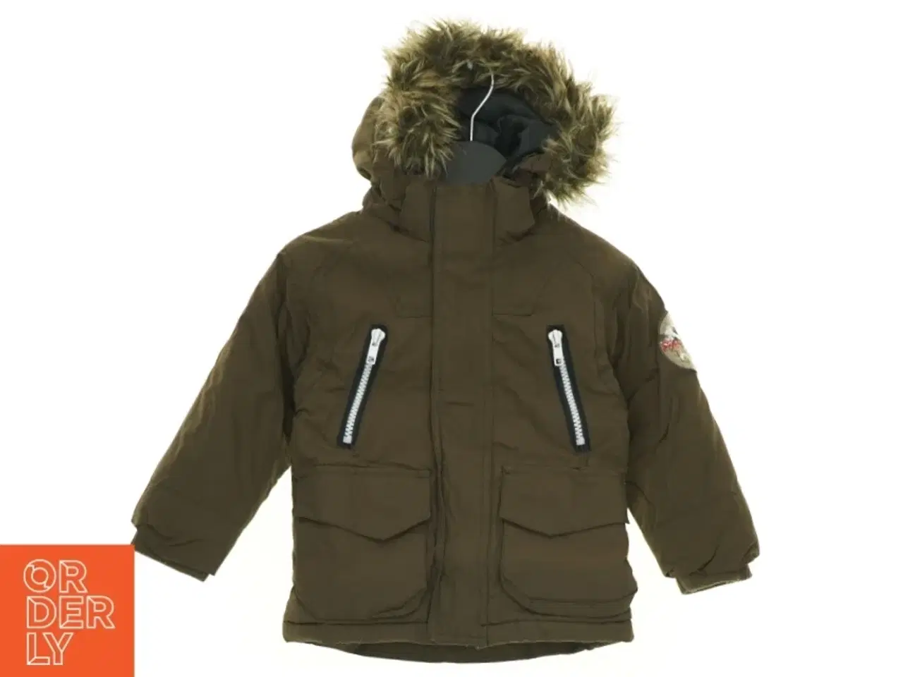 Billede 1 - Varm Parka jakke med aftagelig hætte og pelskant (str. 86 cm)