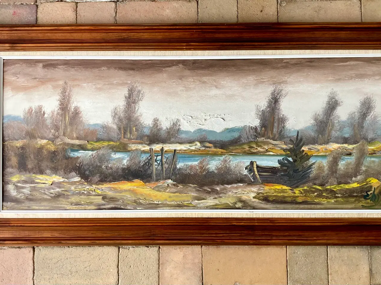 Billede 1 - 60’er kunst - godt udført natur oliemaleri med org