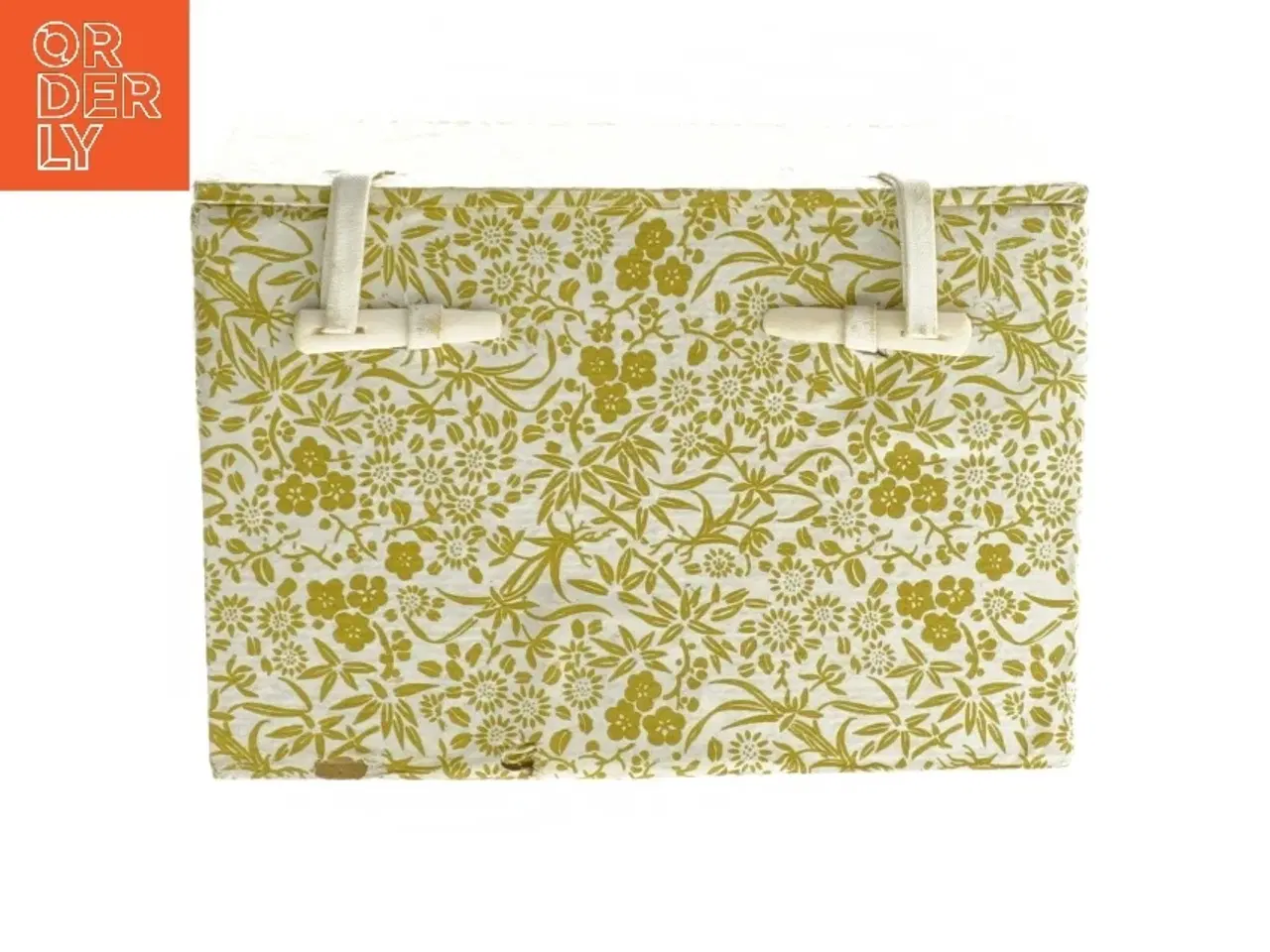 Billede 1 - Dekorativ kasse i gul blomstermønster (str. 14,5x10x10 cm)