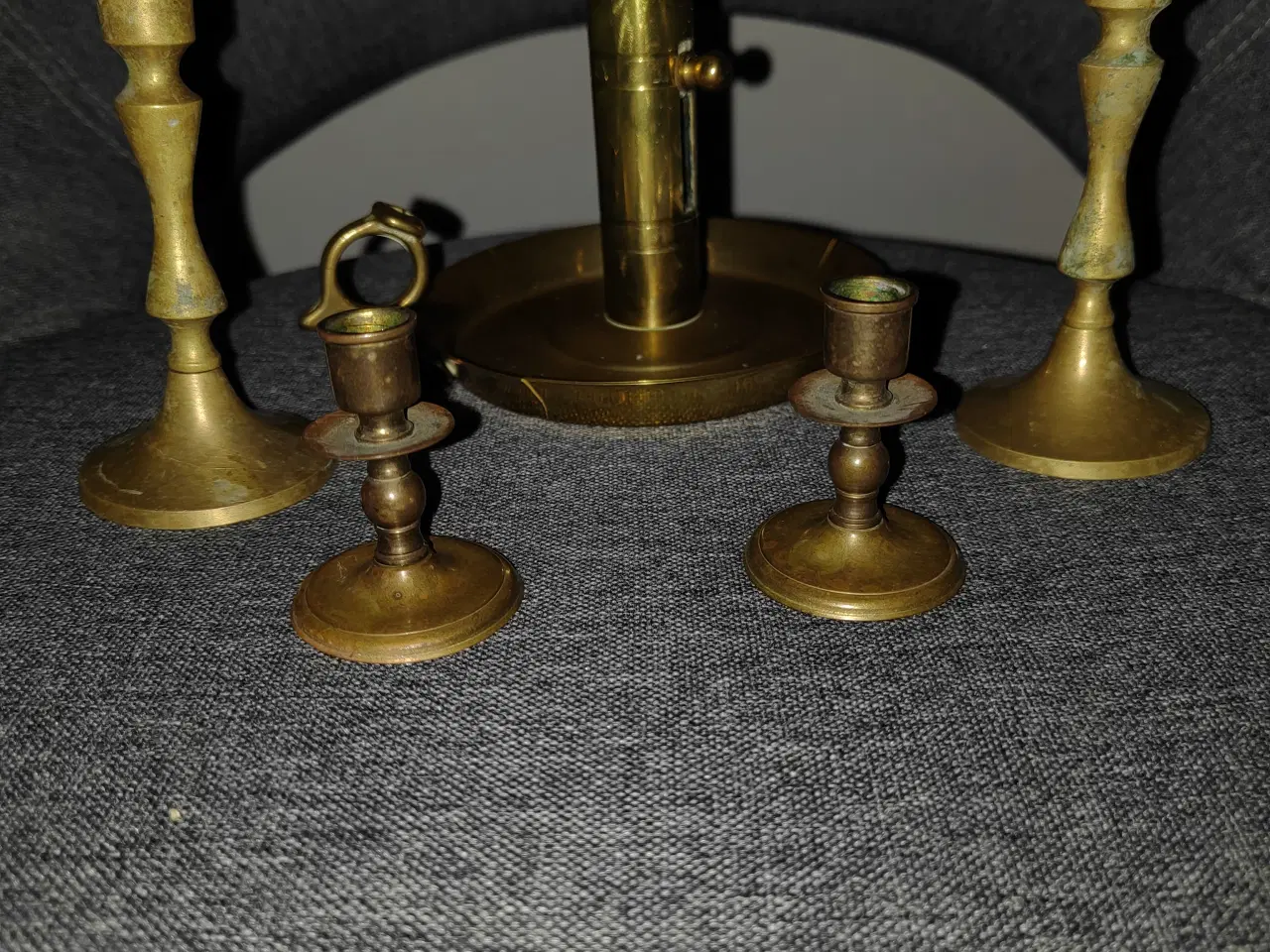 Billede 1 - 5 messing lysestager