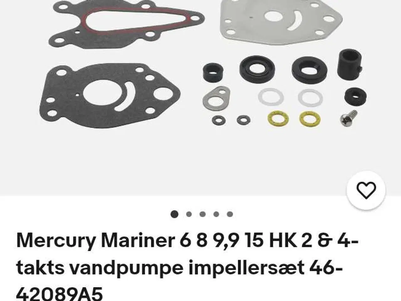 Billede 1 - Vandpumpe kit til mariner 6 hk påhængsmotor 