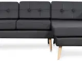 Novelty ch. sofa højrevendt - Sort tekstillæder
