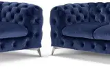 Royal sofasæt 2+3 pers. blå velour