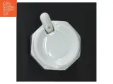 Hvid porcelæns marmeladekrukke med låg og ske (str. 9 x 8 cm) - 4