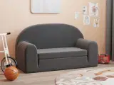 2-personers sofa til børn blødt plys antracitgrå