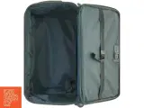 Sort ægte læder kabine rejsekuffert med hjul (str. 55 x 33 x 21 cm) - 4